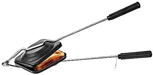 IndiaBigShop Non - Stick Sandwich Maker Grill Toaster For Kids Sandwich Double Sided Pan Sandwich Maker Dishwasher Safe Black Colour Size 16 X 6