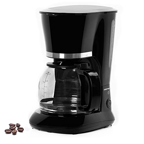 GEEPAS 1.5L Filter Coffee Machine | 800W Coffee Maker for Instant Coffee, Espresso, Macchiato & More | Boil-Dry Protection, Anti-Drip Function, A