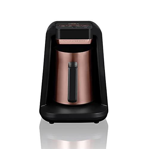 Arzum Okka Rich Automatic Turkish Coffee and Hot Beverage Maker, Velvetiser, 5 cups, Black/Copper