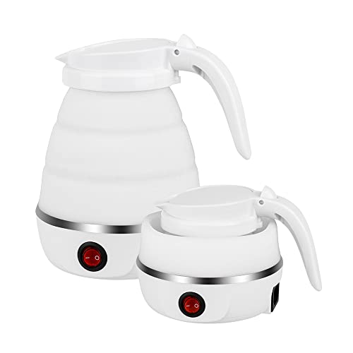 Swetup Foldable Kettle, Portable Foldable Electric Kettle Food Grade Silicone Boil Dry Protection Electric Kettle with Separable Power Cord Ideal