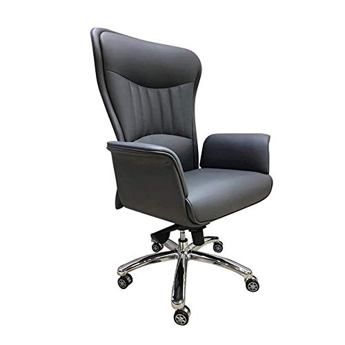 MU Pu Leather Computer Chair, Modern Boss Chair Office Chair, Comfortable Swivel with Fixed Armrests, Furniture Adjustable Swivel Chair