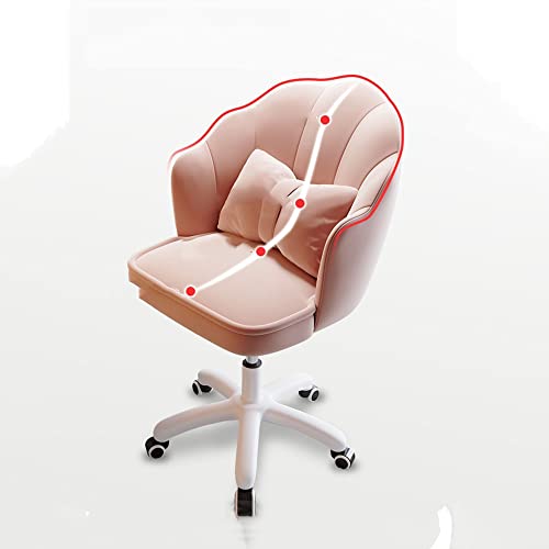 LUKEO Bedroom Dormitory Chair Home Office 360° Swivel Lift Chair Handrail Back Writing Desk Chair Dressing Stool Makeup