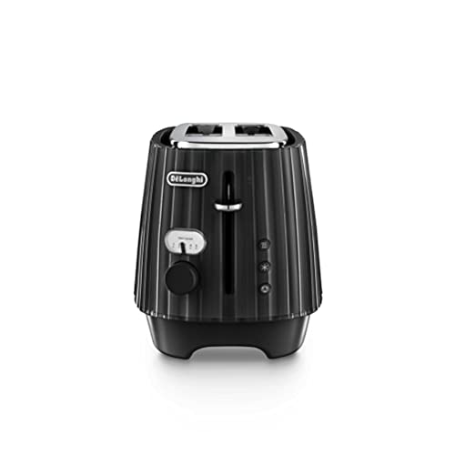De'Longhi Ballerina Toaster, 2 Slot Toaster, Reheat, 5 Browning Settings, Defrost and Cancel Functions, Pull Crumb Tray, CTD2003.BK, 900W, UK PLU
