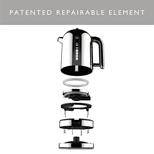 Dualit Classic Kettle | Polished Stainless Steel with Black Trim | Quiet boiling kettle | 90 Second Boil Time | 1.7 L Capacity, 2.3 kW | 72796