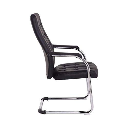 WALNUT Leisure Meeting Computer Chair Home Office Chair Ergonomic Chair Comfortable Bow Leather Chair Staff Chair (Color : Black)