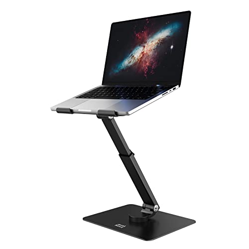 Minthouz 360° Swivel Laptop Stand for Desk, Height/Angle Adjustable Laptop Riser for Collaborative Work, Ergonomic Computer Stand Fit for MacBook