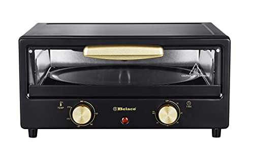 Belaco Multi-Purpose 1200W Mini Oven Pizza Oven All in One 12inch Pizza Maker Toaster Oven Tabletop Cooking Baking Grilling Heating Toasting Port