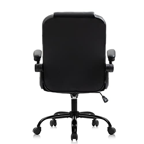 WALNUT Office Chairs Desk Chair Black Leather Computer Armchair for Man and Women