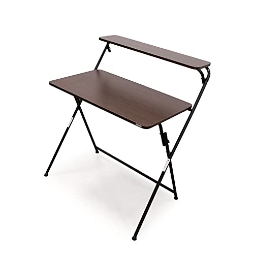 SOFSYS Modern Folding Desk for Small Space, Computer Gaming, Writing, Student and Home Office Organization, Industrial Metal Frame with Premium D