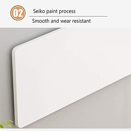 MYYINGELE Folding Wall-mounted Table for Small Space, Solid Wood Kitchen Drop Leaf Table, Compact Computer Study Desk for Office Home, Blue, 80x4