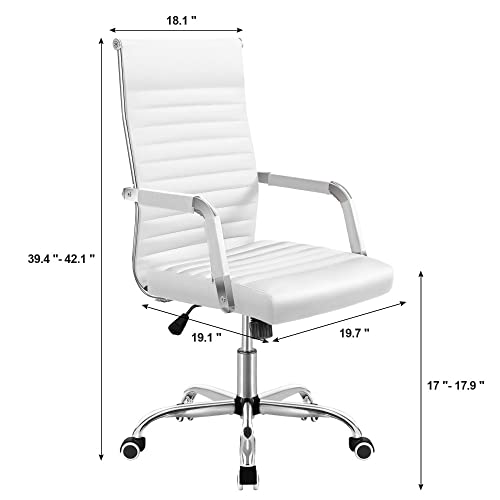 LEIGE Faux Leather Lift Swivel Office Conference Gaming Desk Chair Executive Conference Task Chair with Arms (Color : Argento, Size : Light Grey)