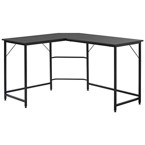 HDDFG Large L Shaped Office Computer Desk PC Gaming Study Laptop Corner Table Modern Black for Home Working Workstation Writing