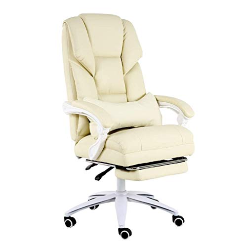 N/A High Back Office Executive Chair Conference Leather Desk with Padded Armrests,Adjustable Ergonomic Swivel Task Chair with Lumbar Support (Col