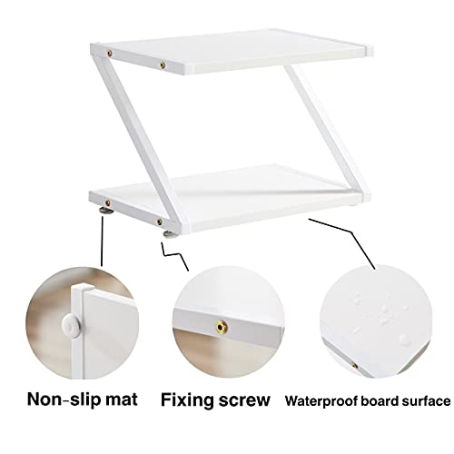 Printer Stand, 2 Tier Desktop Printer Shelves Rack with Anti - Skid Pads for Space Organizer as Storage Shelf,for Home and Office,Kitchen Counter