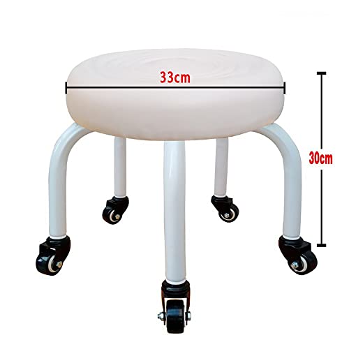 Massage Stool Round Stool With Wheels Sofa Pedicure Stool Low Stool Beautiful Seam Mopping Floor Stool Stepping Pulley Stool Work Stool With 5 Wh