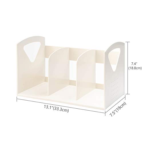 Lunmore Desk Book Shelves Small Desktop Bookshelf Freestanding Bookcase for Home and Office