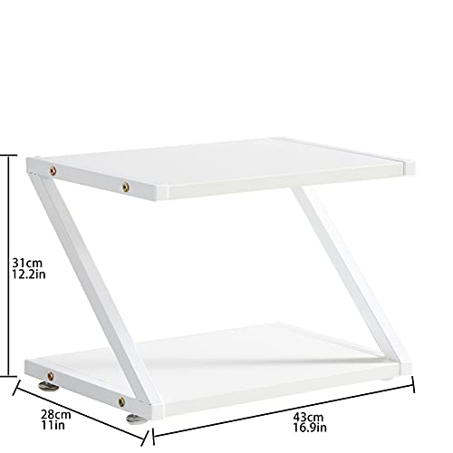 Printer Stand, 2 Tier Desktop Printer Shelves Rack with Anti - Skid Pads for Space Organizer as Storage Shelf,for Home and Office,Kitchen Counter