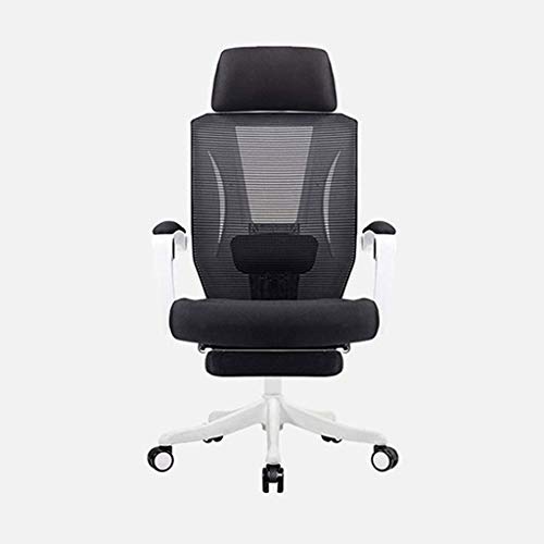 n/a Reclining Office Chair Ergonomic Computer Mesh Lounger Executive Swivel Office Desk Work Chair with Hidden Footstool and Lumbar Support