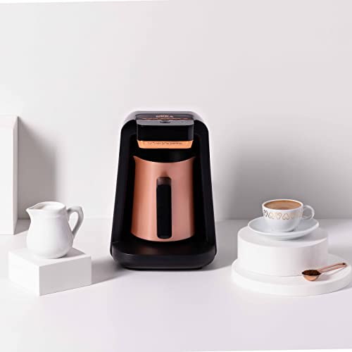 Arzum Okka Rich Automatic Turkish Coffee and Hot Beverage Maker, Velvetiser, 5 cups, Black/Copper