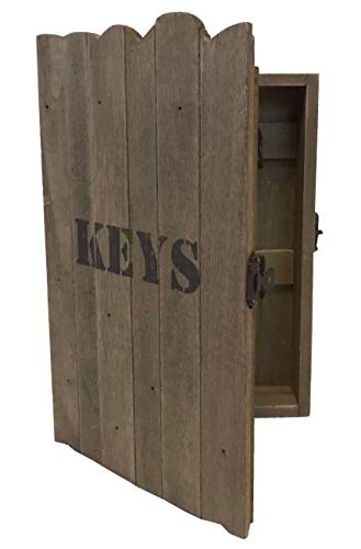 Home-ever Wood Wall Mounted Key Box 'Shabby Chic' Key Cabinet (Natural)