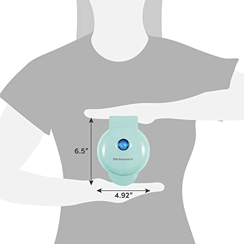 Elite Gourmet EWM015M Electric Nonstick Mini Waffle Maker, Belgian Waffles, Compact Design, Hash Browns, Keto, Snacks, Sandwich, Eggs, Easy to Cl