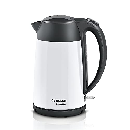 Bosch DesignLine TWK3P420GB Stainless Steel Cordless Kettle, 1.7 Litres, 3000W - Silver and Black