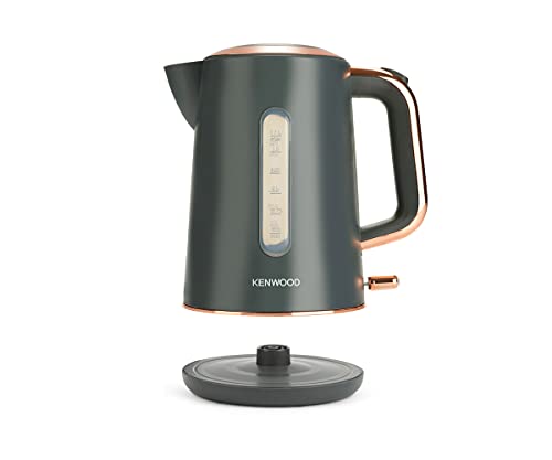 Kenwood Abbey Lux Water Kettle, 360° Swivel Base, Fast Boiling, Removable Filter, Water Capacity 1.7L, ZJP05.C0DG, 3000W, Dark Grey with Rose Gol
