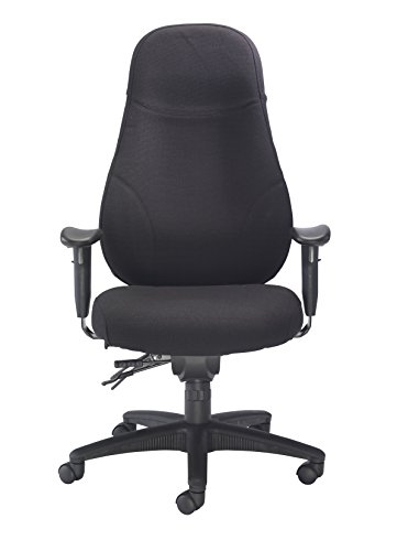 Office Hippo Professional 24 High Back Office Chair, 150 kg Weight Tolerance, Seat Slide, 2D Arms, Asynchro Mechanism, Ratchet Back, Fabric, Blac