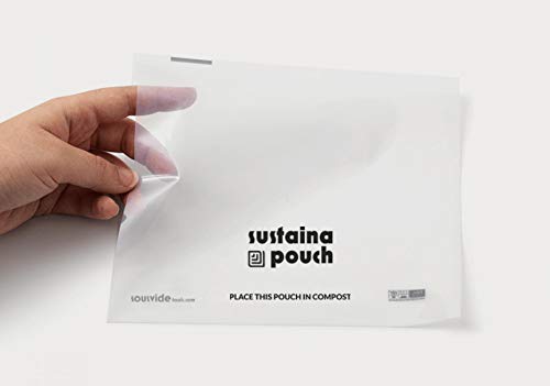 SousVideTools Sustainapouch Compostable 80mu Chamber Vacuum Pouches 250mm x 250mm, pack of 200, clear