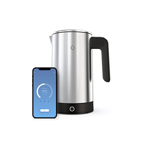 iKettle 3 by Smarter - WiFi Internet Smart Kettle, Secure UK Server, Stainless Steel Dark Grey, Digital Temperature, iOS, Android App, Alexa, Wat