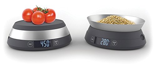 Joseph Joseph 2-in-1 Switch Digital Food Scale with Reversible Lid, 5 Kg (11lb) max capacity, metric and imperial measures, LCD display, battery