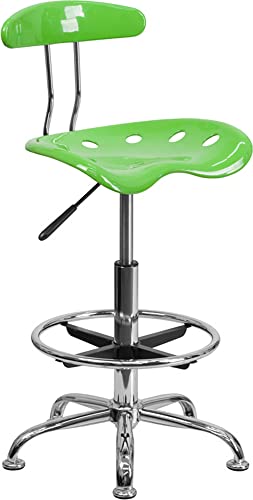 Flash Furniture Drafting Stool, Metal, White, 50.8 x 43.82 x 104.14 cm