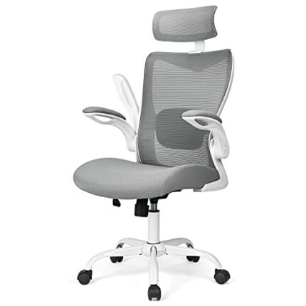 ACMELIFE Office Chair with Flip-up Armrests Headrest, Ergonomic Desk Chair for Home Office, Computer Chair Mesh Executive Work Chair with Adjusta