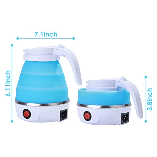 Foldable Electric Kettle, Portable Kettle for Travel, Silicone Electric Water Boiler, Tea Heater, Coffee Maker, Collapsible Kettle with Separable
