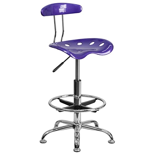 Flash Furniture Drafting Stool, Metal, White, 50.8 x 43.82 x 104.14 cm