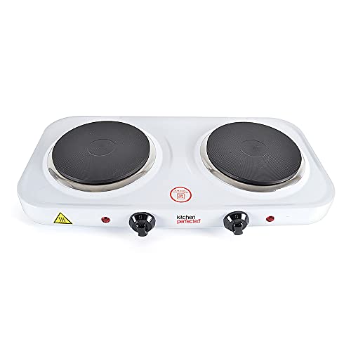 KitchenPerfected 1500W Single Hotplate / Cast Iron / Variable Heat Settings / Overheat Protection / Corrosion Resistant / Power Indicator / Non S