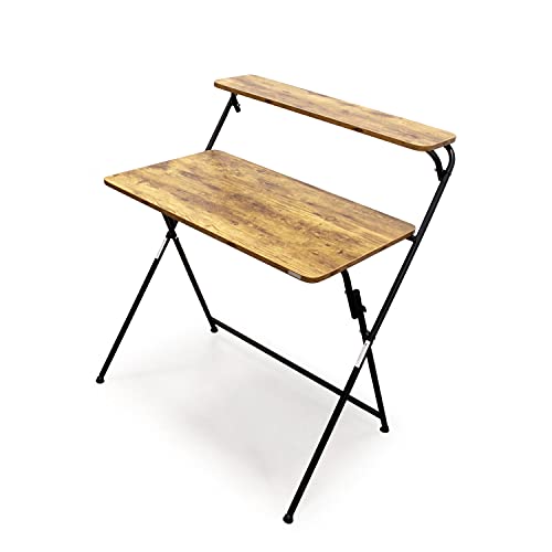 SOFSYS Modern Folding Desk for Small Space, Computer Gaming, Writing, Student and Home Office Organization, Industrial Metal Frame with Premium D