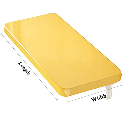 Folding Desk Floating Desk Stable Sturdy for Study Workbench, Home, Office Folding Wall-Mounted Table, Yellow 20 Sizes (Color : Yellow, Size : 50