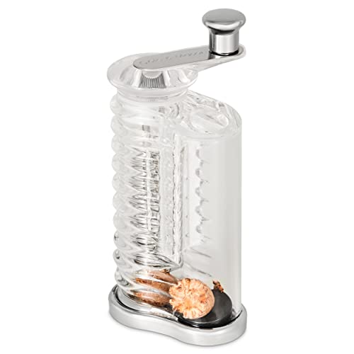 Cole & Mason H101119 Wallis Nutmeg Grinder/Nutmeg Mill, Triple Stainless Steel Serrated Blades, Acrylic, 145 mm, Spices Not Included