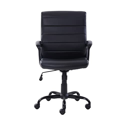 TJLSS Mid-Back Manager's Office Chair Bonded Leather