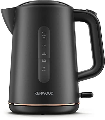 Kenwood Abbey Lux Water Kettle, 360° Swivel Base, Fast Boiling, Removable Filter, Water Capacity 1.7L, ZJP05.C0DG, 3000W, Dark Grey with Rose Gol
