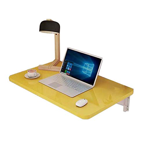 NXYJD Wall-Mounted Drop-Leaf Table, Folding Kitchen Table Desk, Home Office Table Desk Workstation Computer Desk with Storage Shelves