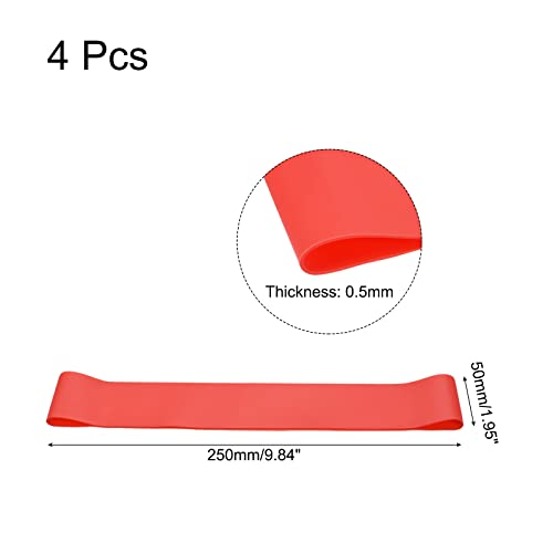 MECCANIXITY Anti Slip Feature Chair Bands, Flexible Seating Elastic Latex Bands for Home Office, Half Fold Length 250mm, Thickness 0.5mm, Red Pac