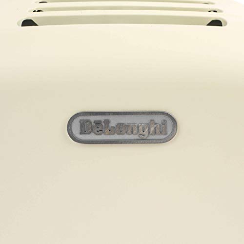 DeLonghi CT04E Argento Retro-Style Four Slice Toaster, 1600 W, Stainless Steel, Cream