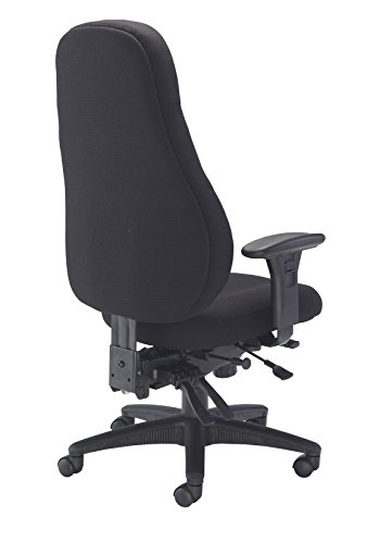 Office Hippo Professional 24 High Back Office Chair, 150 kg Weight Tolerance, Seat Slide, 2D Arms, Asynchro Mechanism, Ratchet Back, Fabric, Blac