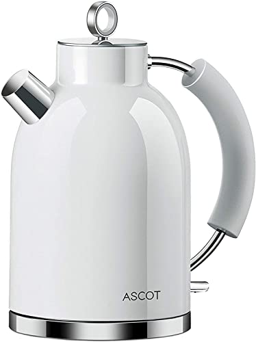 ASCOT Electric Kettle, Stainless Steel Electric Tea Kettle Gifts for Men/Women/Family 1.6L 2200W Retro Tea Heater & Hot Water Boiler, Auto Shut-O