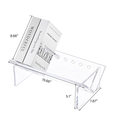 Sumerflos Acrylic Desktop Bookcase, Book Storage Organizer Bookshelves, Clear Mordern Tabletop Storage Rack for Office Home Shelf Display for Cd/