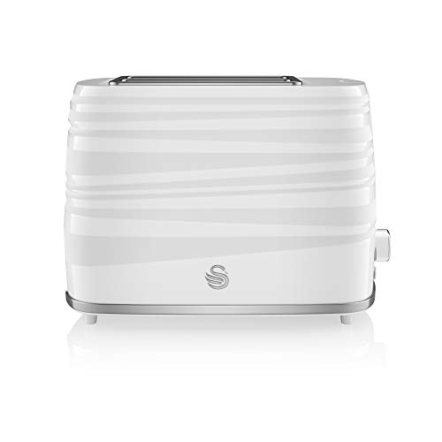 Swan ST31050WN, 2 Slice Symphony Toaster, High Gloss and Matt Finish, 930 Watt, White, Plastic