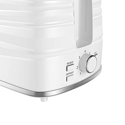Swan ST31050WN, 2 Slice Symphony Toaster, High Gloss and Matt Finish, 930 Watt, White, Plastic