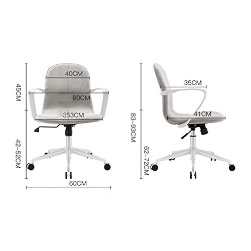 TJLSS Desk Task Computer Chair Modern Fabric Low Back Office Chair with Adjustable Height, for Reception Dinning Conference Room